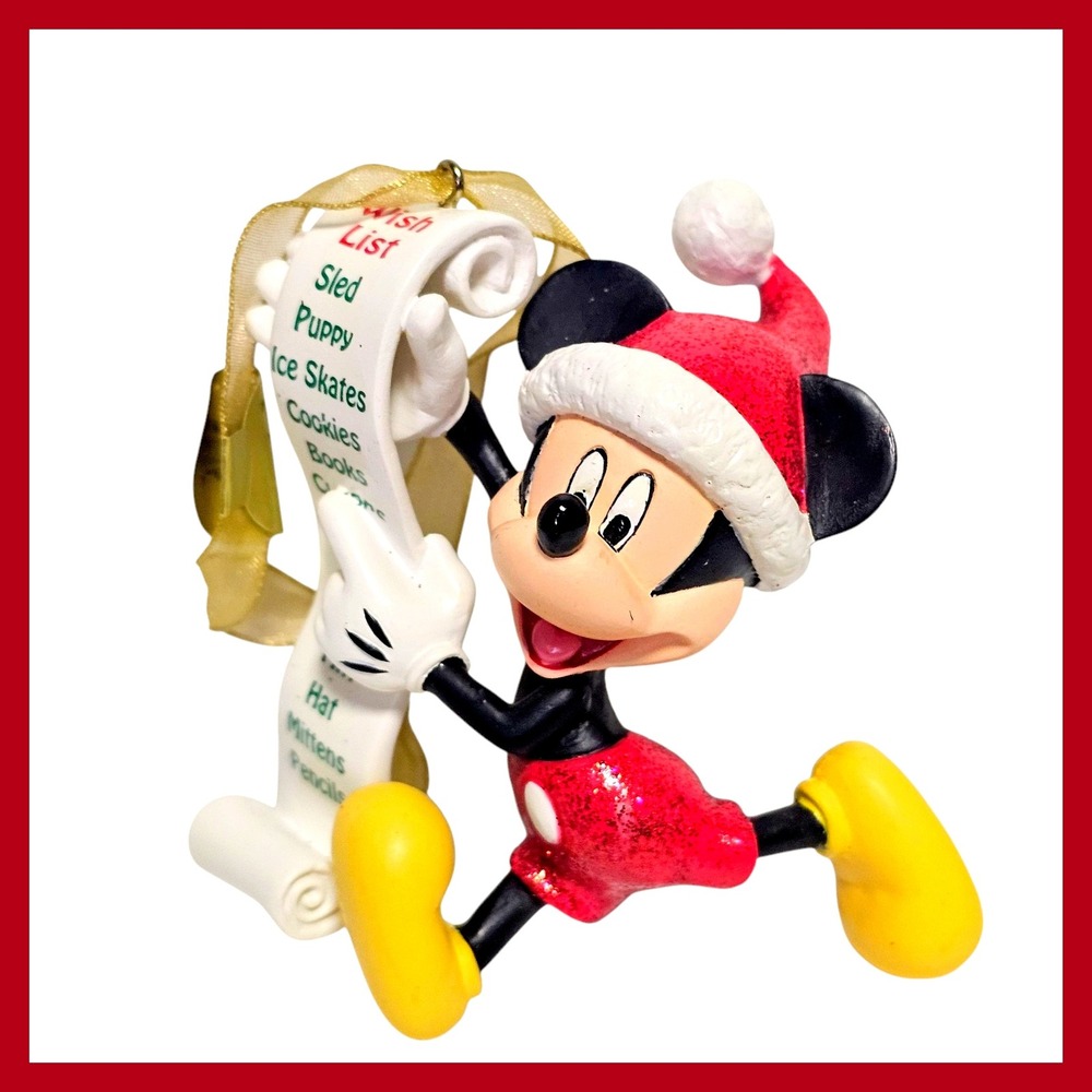 Danbury Mint Disney‎ Mickey Mouse Christmas Ornament Wish List Holiday